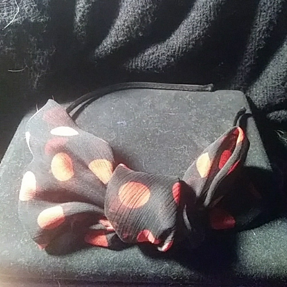 *final price* Black and red polka dot headband